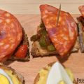 Pintxos piperade et chorizo