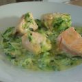Râpée de courgette au saumon