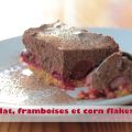 Dessert chocolat, framboises et corn flakes[...]