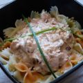Farfalle épinards et tomates au saumon fumé,[...]