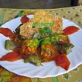Fleur de courgette farcie au rouget, tomate,[...]