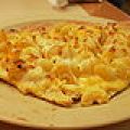 Pizza aux fromages, pommes et safran