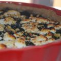 Tarte épinard, chèvre frais et pignons de pin