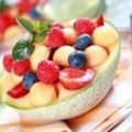 Salade de melon et framboises