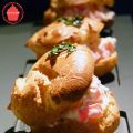 Choux apéritifs tomate, feta & basilic