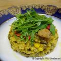 Riz frit aux saucisses, tomates cerises,[...]