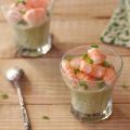 Verrines crème d'asperges et crevettes