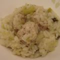 Risotto au poulet et aux poireaux