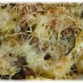 Gratin de courgettes, pommes de terre et lardons