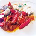Basquaise de légumes et filet de morue vapeur,[...]