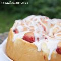Brioches aux fraises, glaçage à la vanille