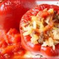 Poivrons farcis aux riz, Recette Ptitchef