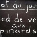 Pieds de veau aux épinards (retour aux sources).