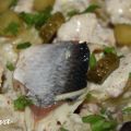 Salade de pommes de terre aux harengs fumés,[...]