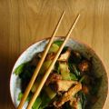 Wok express de porc aux légumes et au saté