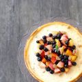 Cheesecake à la ricotta, pêches et amaretti[...]
