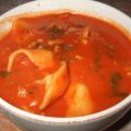 Soupe tomates aux tortellinis et saucisses