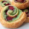 Roulés pistache framboise