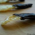 Écorces de citron confites au chocolat noir