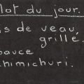 Ris de veau grillés, sauce chimichuri.