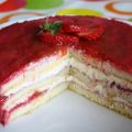 Gâteau fraises-rhubarbe
