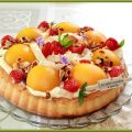 Tarte viennoise à la pâtissière et aux pêches,[...]