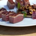 Magret de canard au four / sauce aux champignons
