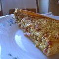 Quiche aux échalotes et jambon.