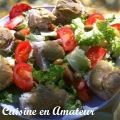 Assiette de crudités et féroces d'avocat