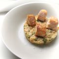 Risotto aux petits pois, saumon et pesto.[...]