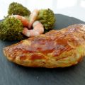 Feuilletés brocoli et crevettes au curcuma