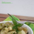 Salade tiède d'aubergines à la menthe