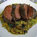 Magret de canard aux 2 champignons, lentilles[...]