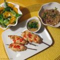 Brochettes de poulet, sauce satay express