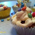 Ice cream cupcakes à la vanille et aux smarties