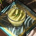 Crème de coco, courgette, wasabi et basilic