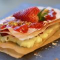 Mille-feuille léger fraises/pistaches
