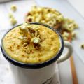 Soupe de maïs et pop corn au curry
