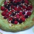 Pizza verte aux fruits rouges et crème de[...]