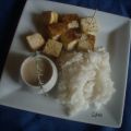 Cubes de tofu et trempette au coco