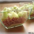 Verrine vache qui rit, jambon & concombre,[...]