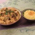 Tofu au curry et riz basmati au curcuma