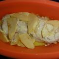 Papillote de cabillaud au curry et à la pomme