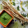 Crème de petits pois à la menthe et gressini