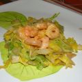 Crevettes gingembre-curry et chou chinois