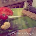 Mousse d'avocat et de crabe, miroir balsamique.