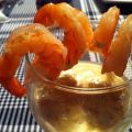 Verrines de crevettes, crème sure épicée au[...]