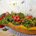 Patates douces garnies au pesto de chou kale