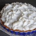 Tarte à la rhubarbe meringuée