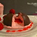 Dôme au chocolat, Chantilly de framboises et[...]